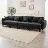 Modern Boucle 4-Seater Sectional Sofa, Sculptural Style Couch with Armrests and Cylindrical Legs, Fabric Couch with Plush Cushion-Coolbibila - 2 of 4