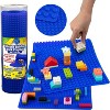 SCS Direct Brick Building Blocks Silicone Playmat - 32" Blue Rollable Two Sided for Activity Tables - Compatible w All Major Blocks Brands, Kids Gift - 3 of 4
