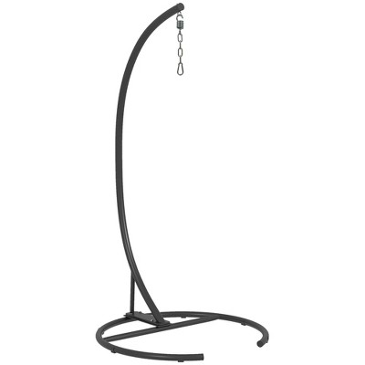 Outsunny Hanging Hammock Chair Stand, Metal Frame Hanging Stand, Black