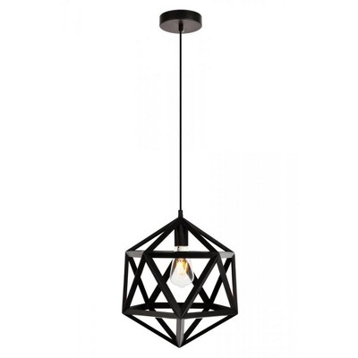 Elegant Lighting Redmond Collection Pendant D13.0 H14.6 Lt:1 Black Finish