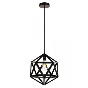 Elegant Lighting Redmond Collection Pendant D13.0 H14.6 Lt:1 Black Finish - 1 of 4