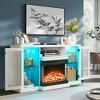 Glass Door TV Stand for TVs up to 73" with 36" Electric Fireplace Included - 4 of 4