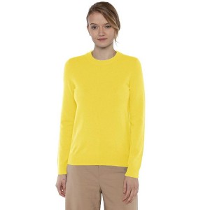 JENNIE LIU Women's 100% Pure Cashmere Long Sleeve Crew Neck Pullover Sweater - 1 of 3