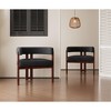 Syemin Modern Accent Chair Set of 2, Upholstered Armchair with Open Back 3 Legs, Dining Chair for Living Room, Black, 24.41"*20.47"*25.2" - 4 of 4