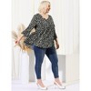 Agnes Orinda Women's Plus Size Babydoll Peplum High Low Hem V Neck 3/4 Sleeve Trendy Tops - 3 of 4