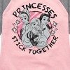 Girls' - Disney - Princesses Stick Together Shirt Tail Raglan Graphic T-shirt - 2 of 4