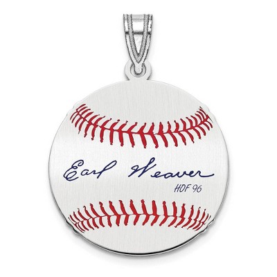 Black Bow Jewelry Sterling Silver Earl Weaver Signature SM Enamel Baseball Pendant
