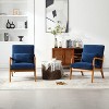 23"W Accent Chair Padding Lounge Arm Chair with Cushion and Pillow, Velvet/PU-ModernLuxe - 2 of 4