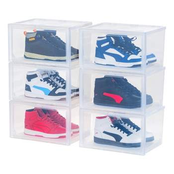 IRIS USA Front Entry Stackable Shoe Storage Box, Shoes Organizer