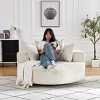 Chenille Swivel Chair – 360-Degree Rotating Accent Chair with Backrest Pillow, Pure Foam Cushion, Modern Living Room Furniture – Cuddlewood - 3 of 4