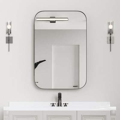 Lirago Framed Recessed Wall mounted Bathroom Vanities Medicine Cabinet with Mirror with Shelves 36x24 Black