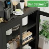 Okak Metal Display Cabinet, Sideboard Cabinet with 3 Shelves, Freestanding Storage Cabinet for Living Room, Hallway and Office, Black - 3 of 4