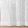 Kate Aurora Transcendence 1 Piece Grommet Top Embroidered Sheer Trellis Clover Window Curtain Panel - 3 of 4