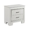 Vynxaria Bedroom Nightstand - White Finish, 2 Dovetail Drawers, Faux Alligator Fronts - 2 of 4