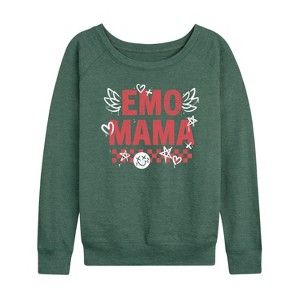 Women's - Instant Message - Emo Mama Lightweight French Terry Wide Neck Long Sleeve Shirt - 1 of 4