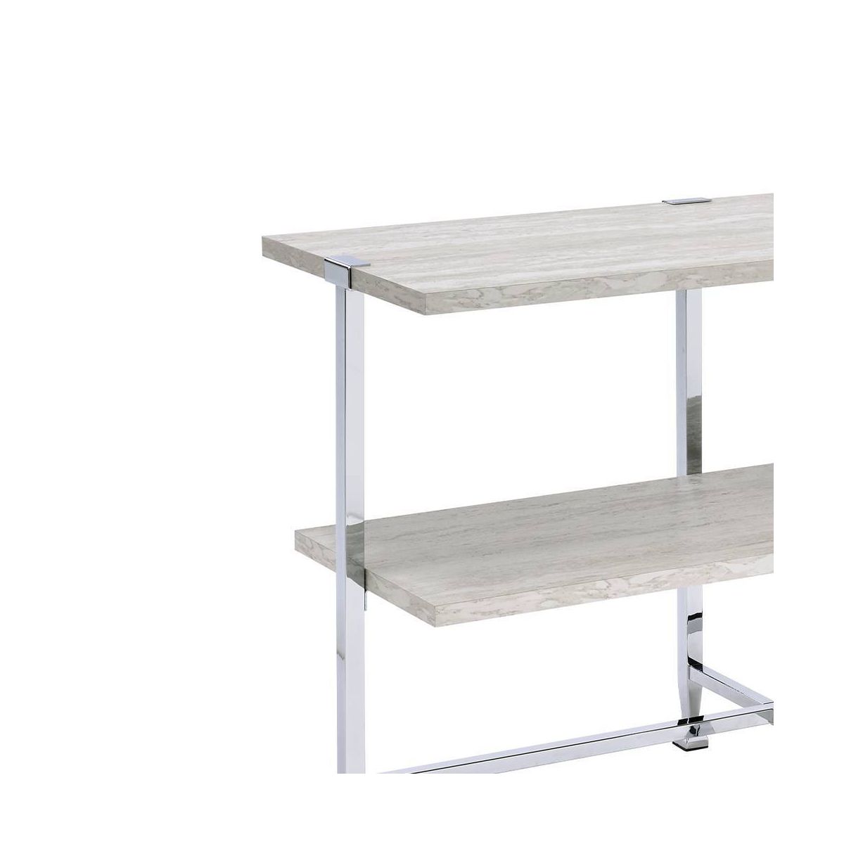 Acme Furniture Brecon Console Table White Oak/Chrome Finish - thumbnail 3