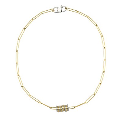 Slate by Rebl  Disc & Paperclip Chain Necklace  Stainless Steel