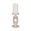 Mango Wood Candle Holder with Sculptural Chain Link Design, Modern Decorative Single Taper or Pillar Candle Stand - 2 of 4