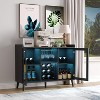 Freestanding Kitchen Sideboard Buffet Cabinet with Storage & LED Light, Wine Bar Cabinet for Liquor, Wine and Coffee Bar with Rack and Glass Holder - 3 of 4