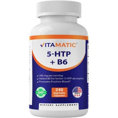 5-HTP 200mg with B6 5mg Per Serving - 240 Vegetarian Capsules