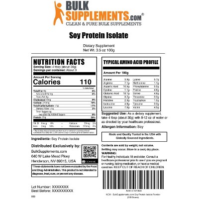 BulkSupplements Soy Protein Isolate Powder