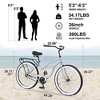 CAVINAS 26 Inch Steel Single Speed Bike with Leather Saddle and Grip,Cruiser Bicycle with Rear Coaster Brakes for Garden & Outdoor,Silver+Gray - 2 of 4
