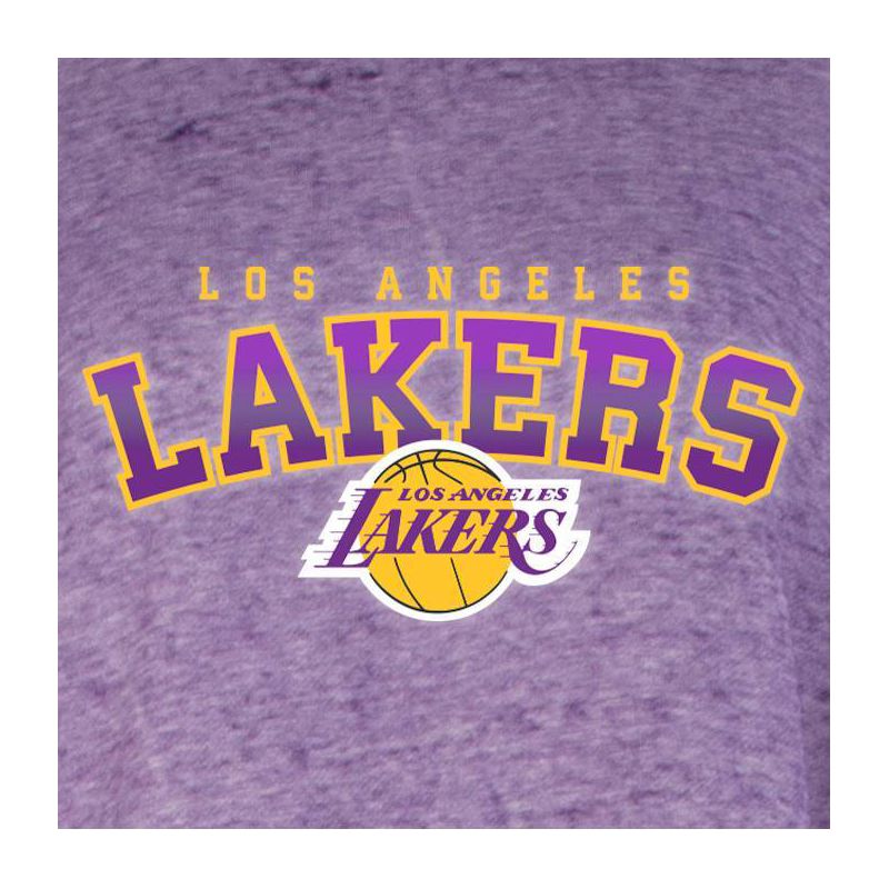 NBA Los Angeles Lakers Women&#39;s Ombre Arch Print Burnout Crew Neck Fleece Sweatshirt, 4 of 5