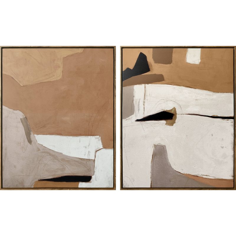 (Set of 2) 24&#34; x 30&#34; Earth Abstract Framed Canvases Brown - Threshold&#8482;, 1 of 15