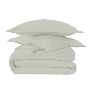 Whisper Organics Adult Organic Cotton Sateen Duvet Cover Set – 300 Thread Count, GOTS Certified - 1 of 4