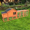 LAOTIES Outdoor Wooden Chicken Coop,Large Hen House with Nesting Box,Run And UV Roof - 2 of 4