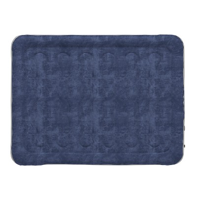 Queen Size Navy and Gray Raised Air Mattress with Built-in Pump
