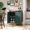 Modern Wine Cabinet with Wine Rack, Glass Holders & Storage, Coffee Bar & Liquor Cabinet, Sideboard Buffet with Decorative Fluted Doors for Home - 3 of 4
