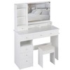 CAVINAS Vanity Desk with Mirror 41" Makeup Table Set with Built-in Socket, Hair Dryer Stand for Apartment, Bedroom - 2 of 4
