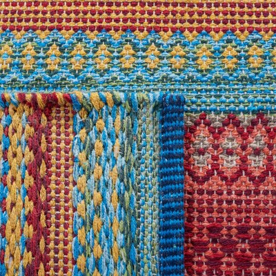 Handmade Multicolor Wool and Cotton Flat Woven Rug
