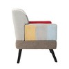 Vynxaria Colorful Splicing Cloth Accent Chair, Solid Wood Frame (250lbs Capacity), Easy Assembly for Living Room/Bedroom/Study - 4 of 4