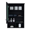 Alilang 6.60 Inch Black Wall-Mounted Medicine Cabinet with Mirror and Open Storage Shelves - Black - 4 of 4