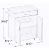 NicBex 1 Drawer Rolling Kitchen Island Cart with 1 Cabinet and 3 Open Shelves,Kitchen Island on Wheels with Towel Rack,Island Table for Kitchen - 3 of 4