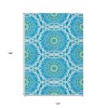 Ivory And Sky Blue Floral Medallion Washable Indoor Outdoor Area Rug - 3 of 4