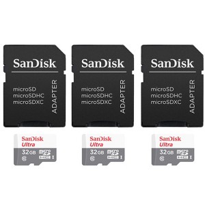SanDisk 32GB Ultra UHS-I microSDHC Memory Card with SD Adapter - 3 Units - 1 of 4