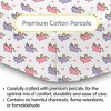 BreathableBaby Cotton Percale Fitted Sheet, For 52" x 28" Crib & Toddler Bed Mattress, Unicorns (2-Pack) - 2 of 4
