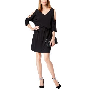 I.N.C International Concepts Womens Cold-shoulder Sheath Dress, Black, Medium - 1 of 1