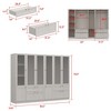 Hitow Modern Gray Armoire Set Frosted Glass Doors Woodgrain Finish Cream Style - 4 of 4