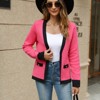 Contrast V-Neck Knit Cardigan - Women's Casual Long Sleeve Open Front Sweater - 3 of 3