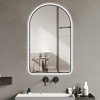 Whisen Arched LED Bathroom Vanity Wall Mirror with Aluminum Frame, Temperature & Time Display, Dimmable Lights and Anti-Fog - Black - 3 of 4