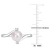EVERLY JEWELRY  | Sterling Silver 7-7.5mm Cultured Freshwater Pearl and Created White Sapphire Bypass Ring - 3 of 4