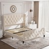 Bed Frame with Storage, 4 Under Bed Drawers and Wingback Headboard, Type-c and USB Ports, Diamond Tufted Upholstered Platform - 2 of 2