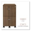 Alera Alera Valencia Series Mobile Pedestal, Left or Right, 2 Legal/Letter-Size File Drawers, Modern Walnut, 15.38" x 20" x 26.63" - 4 of 4