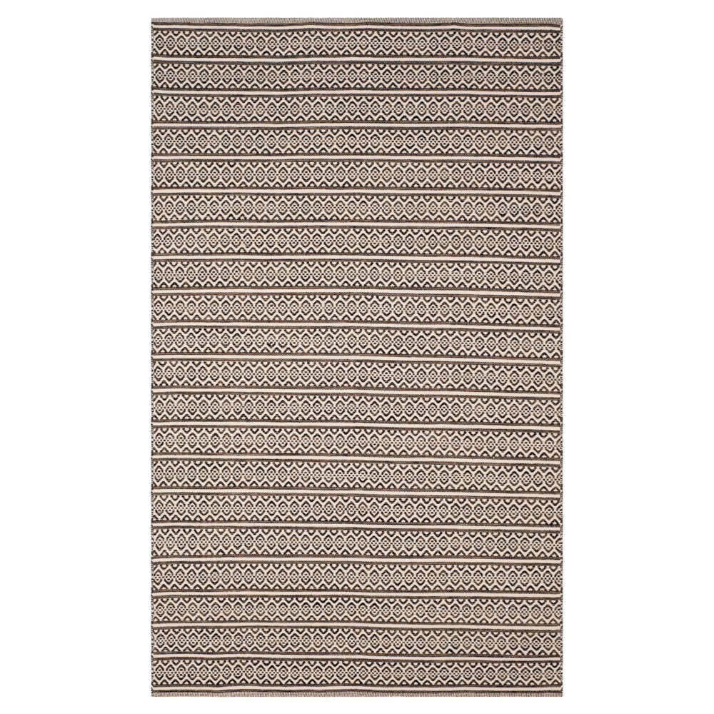 Ivory/Black Geometric Woven Area Rug - (6'x9') - Safavieh