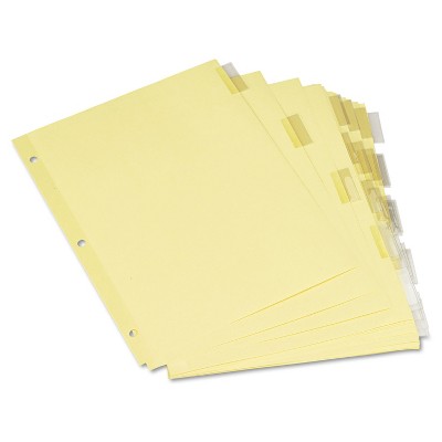 UNIVERSAL Economical Insertable Index Clear Tabs 5-Tab Letter Buff 6 Sets/Pack 21871