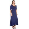 24seven Comfort Apparel Elbow Length Sleeve Plus Size Maxi Dress - 2 of 4